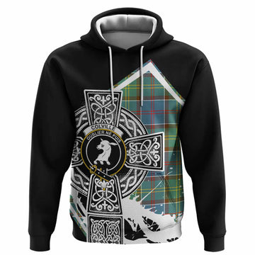 Colville Tartan Crest Hoodie Scottish Celtic Cross Heritage