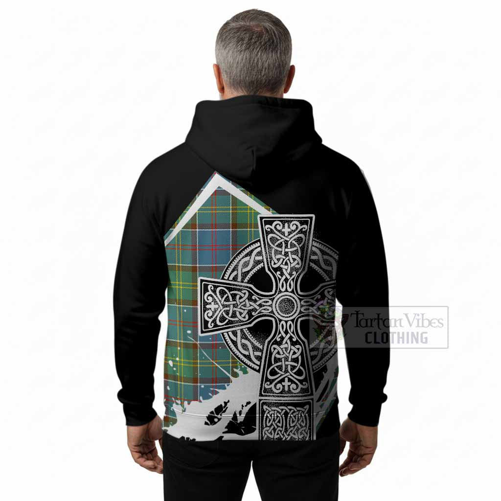 Colville Tartan Crest Hoodie Scottish Celtic Cross Heritage