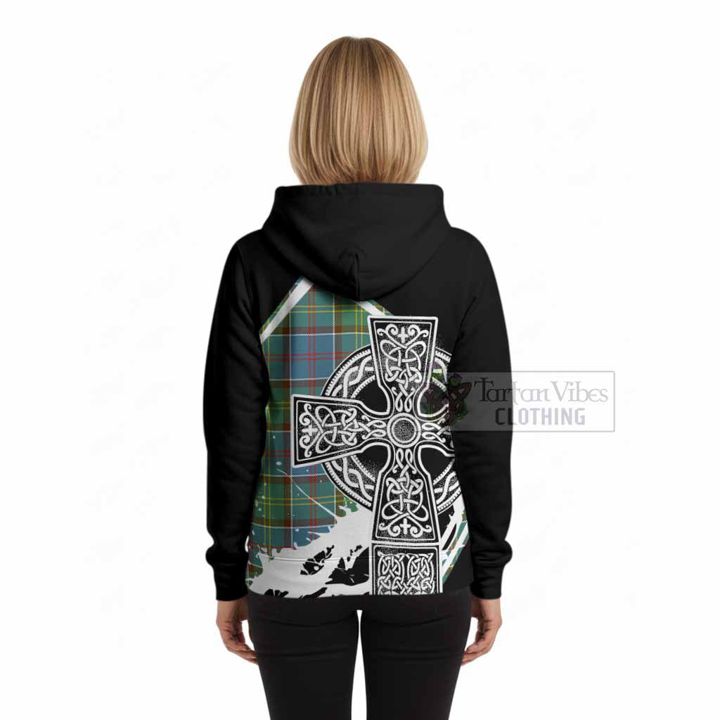 Colville Tartan Crest Hoodie Scottish Celtic Cross Heritage