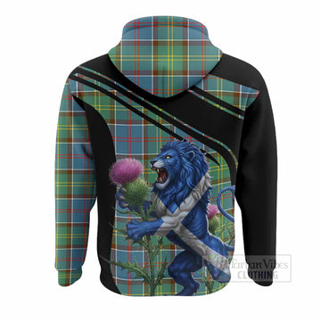 Colville Tartan Crest Hoodie Scottish Lion Rampant Thistle