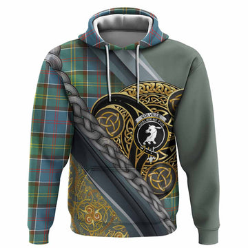 Colville Tartan Crest Hoodie Scottish Triskele Celtic