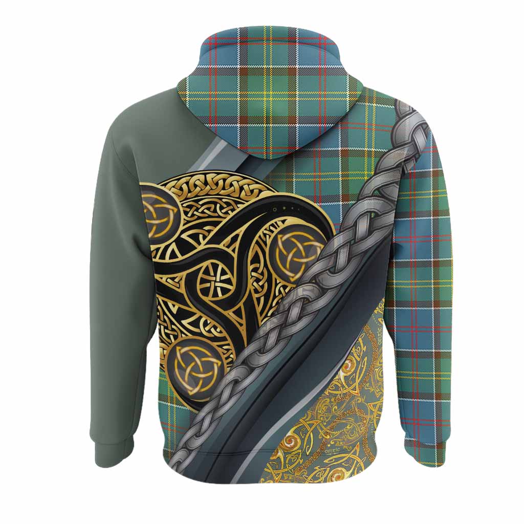 Colville Tartan Crest Hoodie Scottish Triskele Celtic