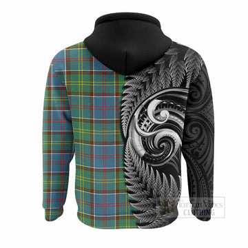 Colville Tartan Crest Hoodie With New Zealand Silver Fern Maori Koru