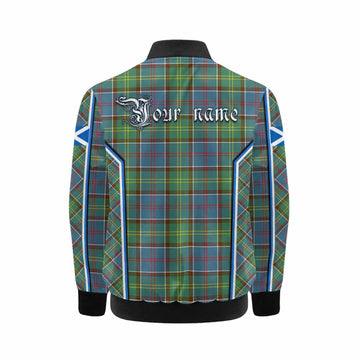 Colville Tartan Crest Kid Bomber Jacket Scotland Coat of Arm Flag Style - Tartan Vibes Clothing