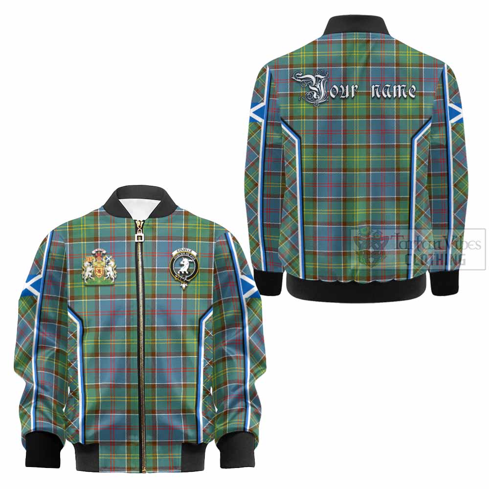 Colville Tartan Crest Kid Bomber Jacket Scotland Coat of Arm Flag Style - Tartan Vibes Clothing