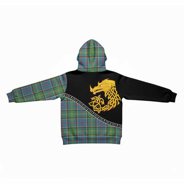 Colville Tartan Crest Kid Hoodie Legendary Dragon Knot Half Style