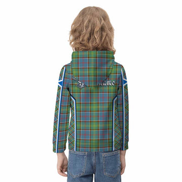 Colville Tartan Crest Kid Hoodie Scotland Coat of Arm Flag Style - Tartan Vibes Clothing