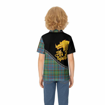 Colville Tartan Crest Kid Polo Shirt Legendary Dragon Knot Half Style