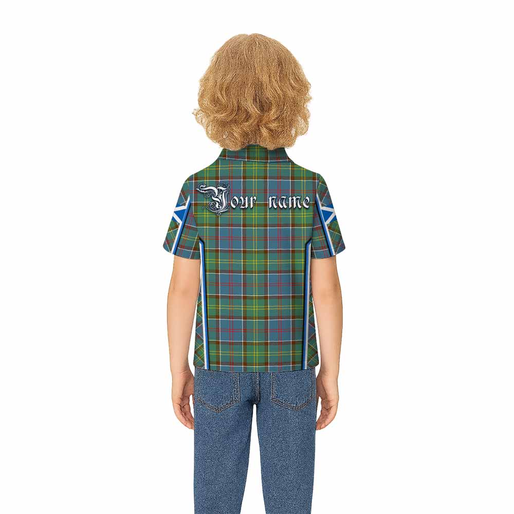 Colville Tartan Crest Kid Polo Shirt Scotland Coat of Arm Flag Style - Tartan Vibes Clothing