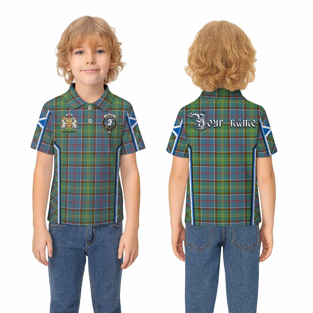 Colville Tartan Crest Kid Polo Shirt Scotland Coat of Arm Flag Style - Tartan Vibes Clothing