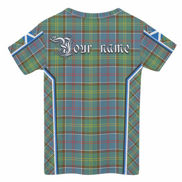 Colville Tartan Crest Kid T-shirt Scotland Coat of Arm Flag Style - Tartan Vibes Clothing