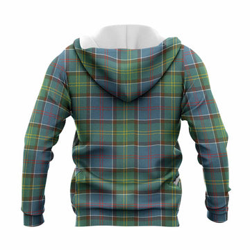 Colville Tartan Crest Knitted Hoodie Ferocious Lion Style
