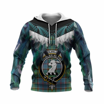 Colville Tartan Crest Knitted Hoodie New Zealand Maori Korowai Cloak
