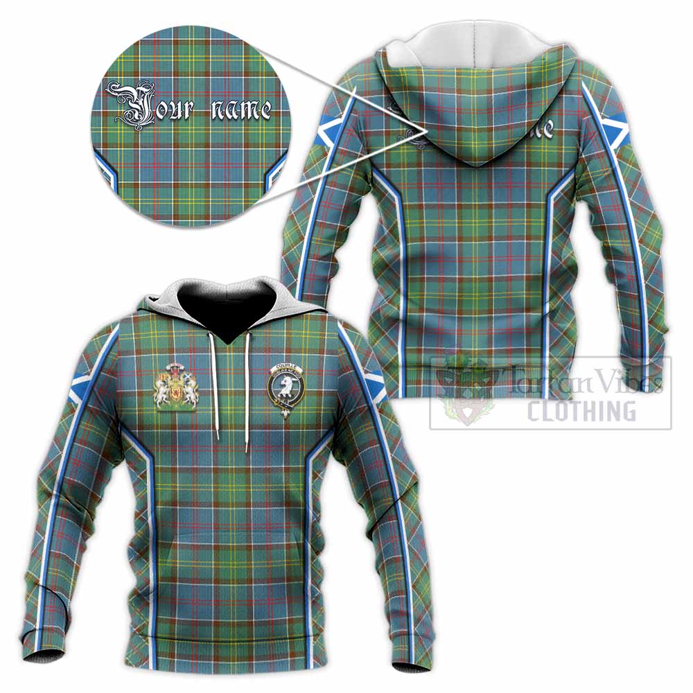 Colville Tartan Crest Knitted Hoodie Scotland Coat of Arm Flag Style - Tartan Vibes Clothing