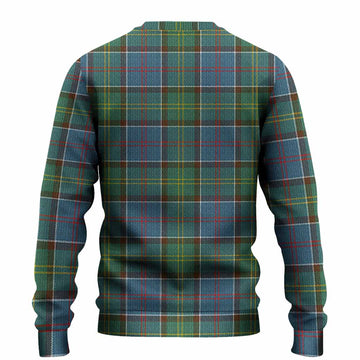 Colville Tartan Crest Knitted Sweater Ferocious Lion Style