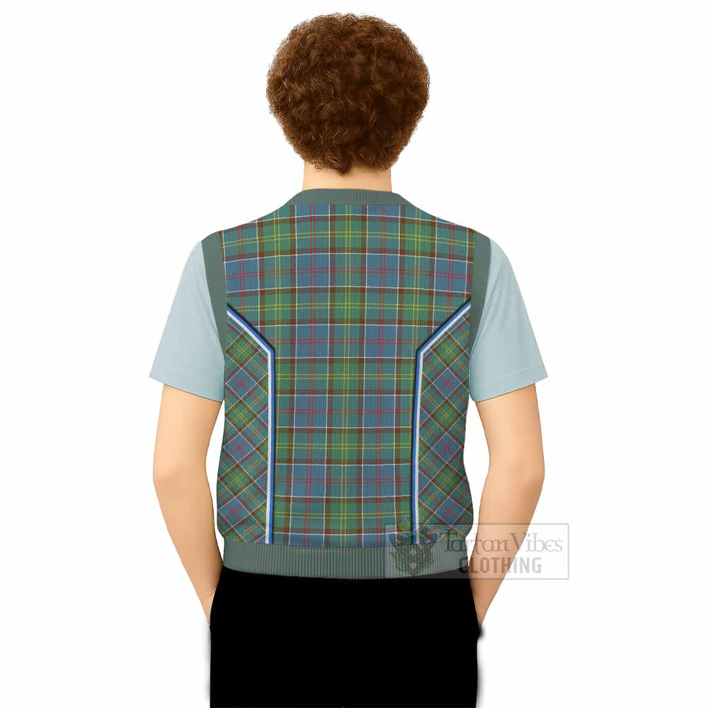 Colville Tartan Crest Knitted V-Neck Vest Scotland Coat of Arm Flag Style - Tartan Vibes Clothing