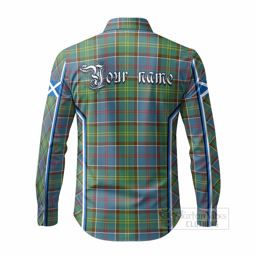 Colville Tartan Crest Long Sleeve Button Shirts Scotland Coat of Arm Flag Style - Tartan Vibes Clothing