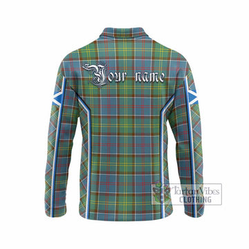 Colville Tartan Crest Long Sleeve Polo Shirt Scotland Coat of Arm Flag Style - Tartan Vibes Clothing