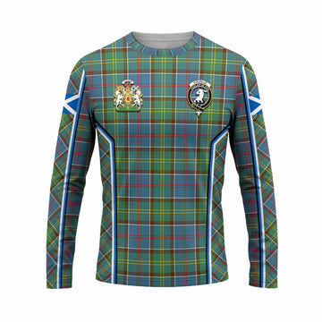 Colville Tartan Crest Long Sleeve T-Shirt Scotland Coat of Arm Flag Style - Tartan Vibes Clothing