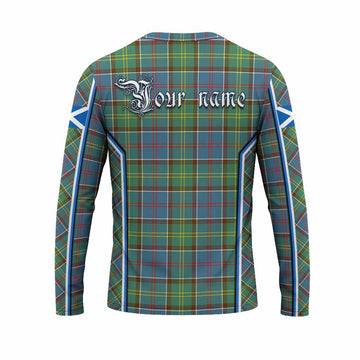 Colville Tartan Crest Long Sleeve T-Shirt Scotland Coat of Arm Flag Style - Tartan Vibes Clothing