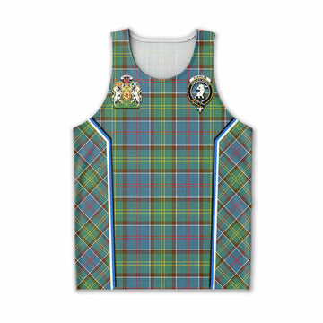 Colville Tartan Crest Men Tank Top Scotland Coat of Arm Flag Style