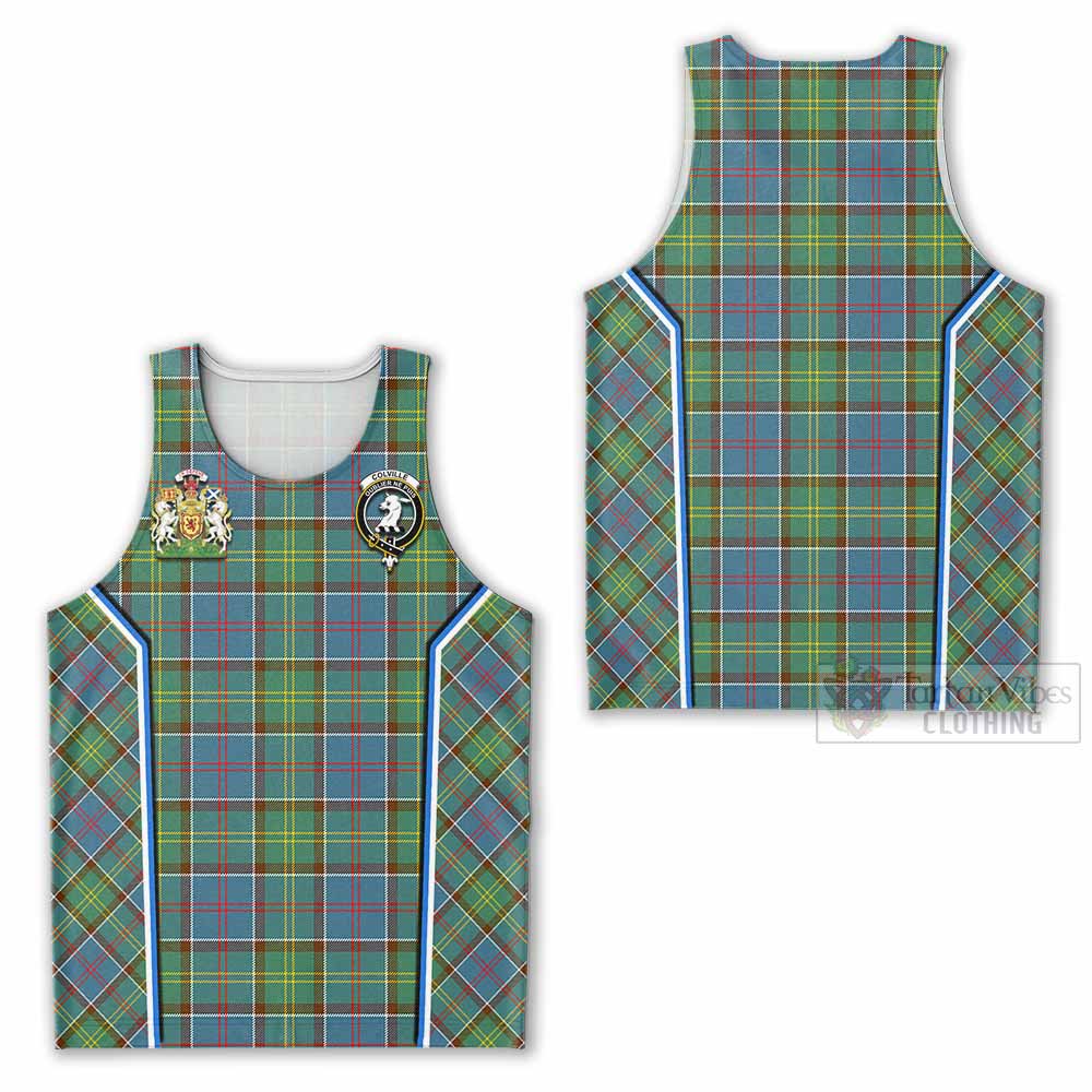 Colville Tartan Crest Men Tank Top Scotland Coat of Arm Flag Style - Tartan Vibes Clothing