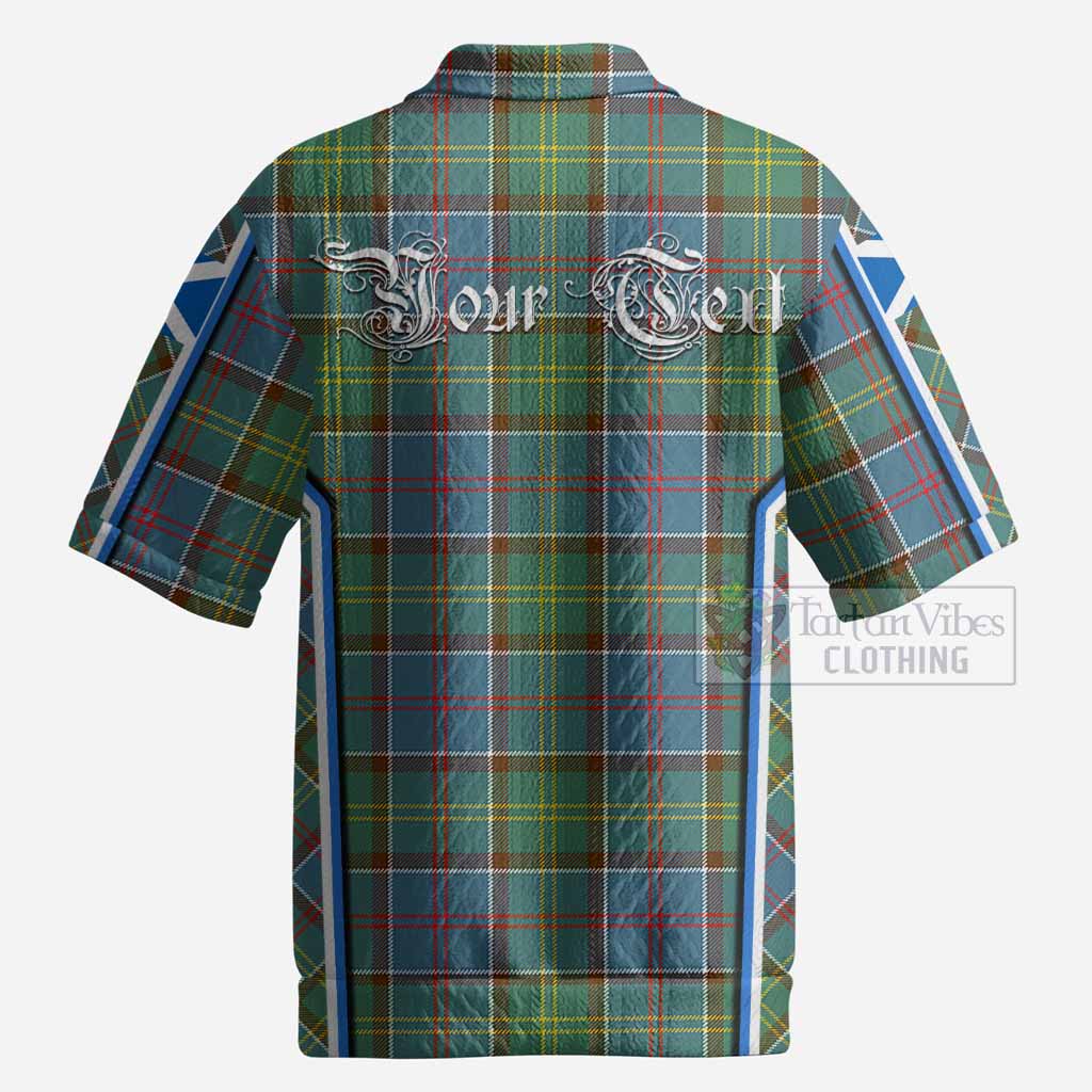 Colville Tartan Crest Men’s Polo Sweater Top Scotland Coat of Arm Flag Style