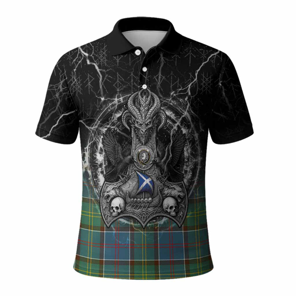 Colville Tartan Crest Polo Shirt Celtic Odin's Raven Legacy