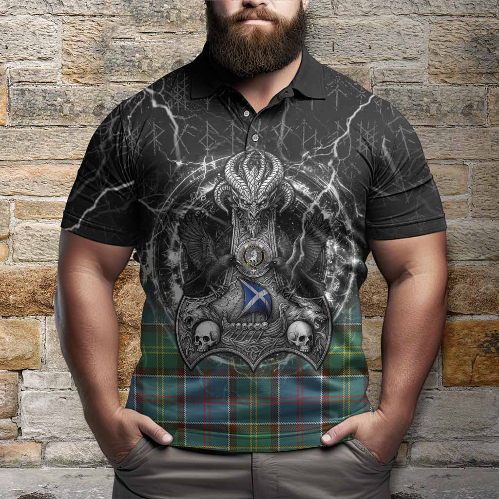 Colville Tartan Crest Polo Shirt Celtic Odin's Raven Legacy
