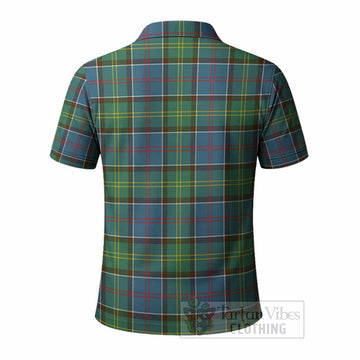 Colville Tartan Crest Polo Shirt Ferocious Lion Style