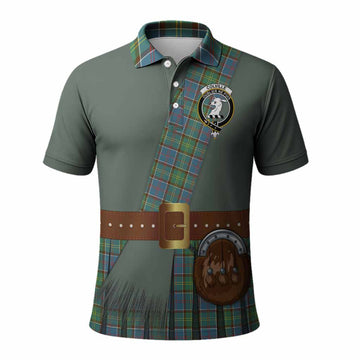 Colville Tartan Crest Polo Shirt Kilt Costume Style