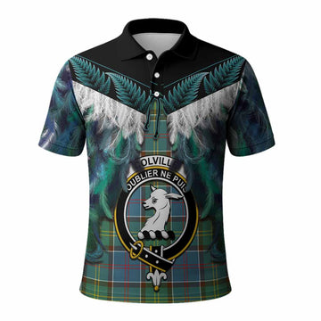 Colville Tartan Crest Polo Shirt New Zealand Maori Korowai Cloak