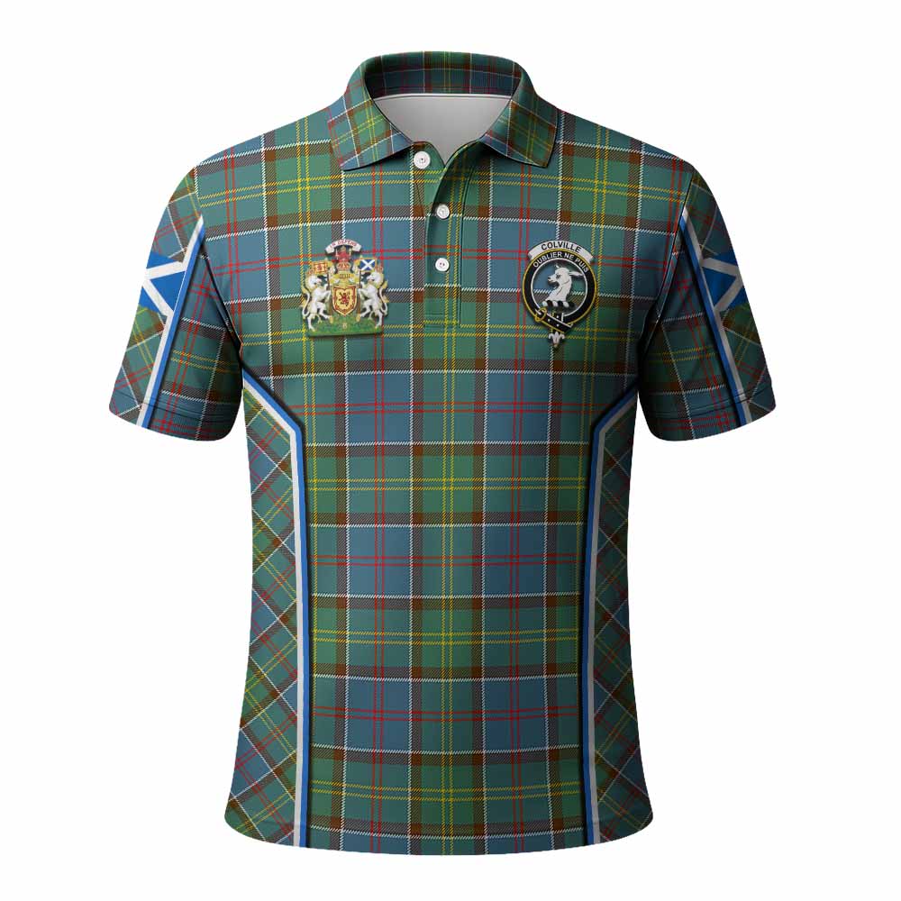 Colville Tartan Crest Polo Shirt Scotland Coat of Arm Flag Style - Tartan Vibes Clothing