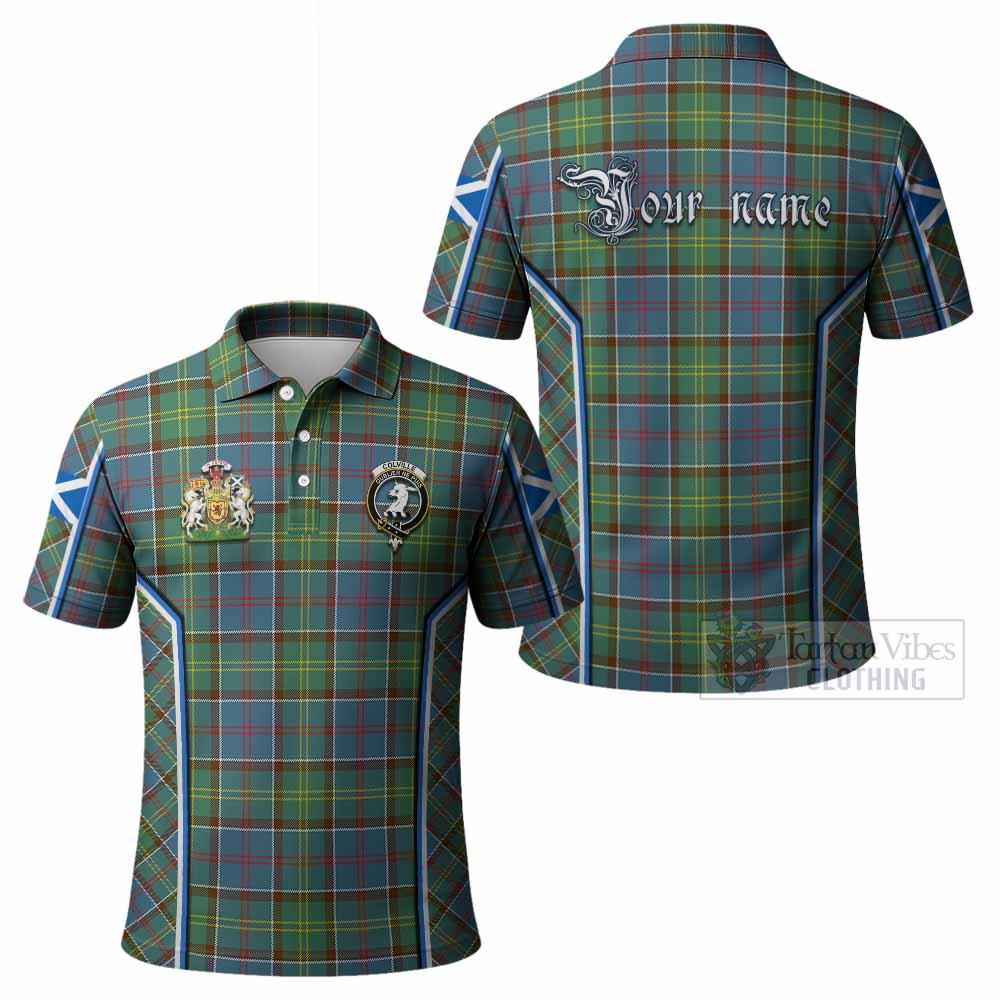 Colville Tartan Crest Polo Shirt Scotland Coat of Arm Flag Style - Tartan Vibes Clothing