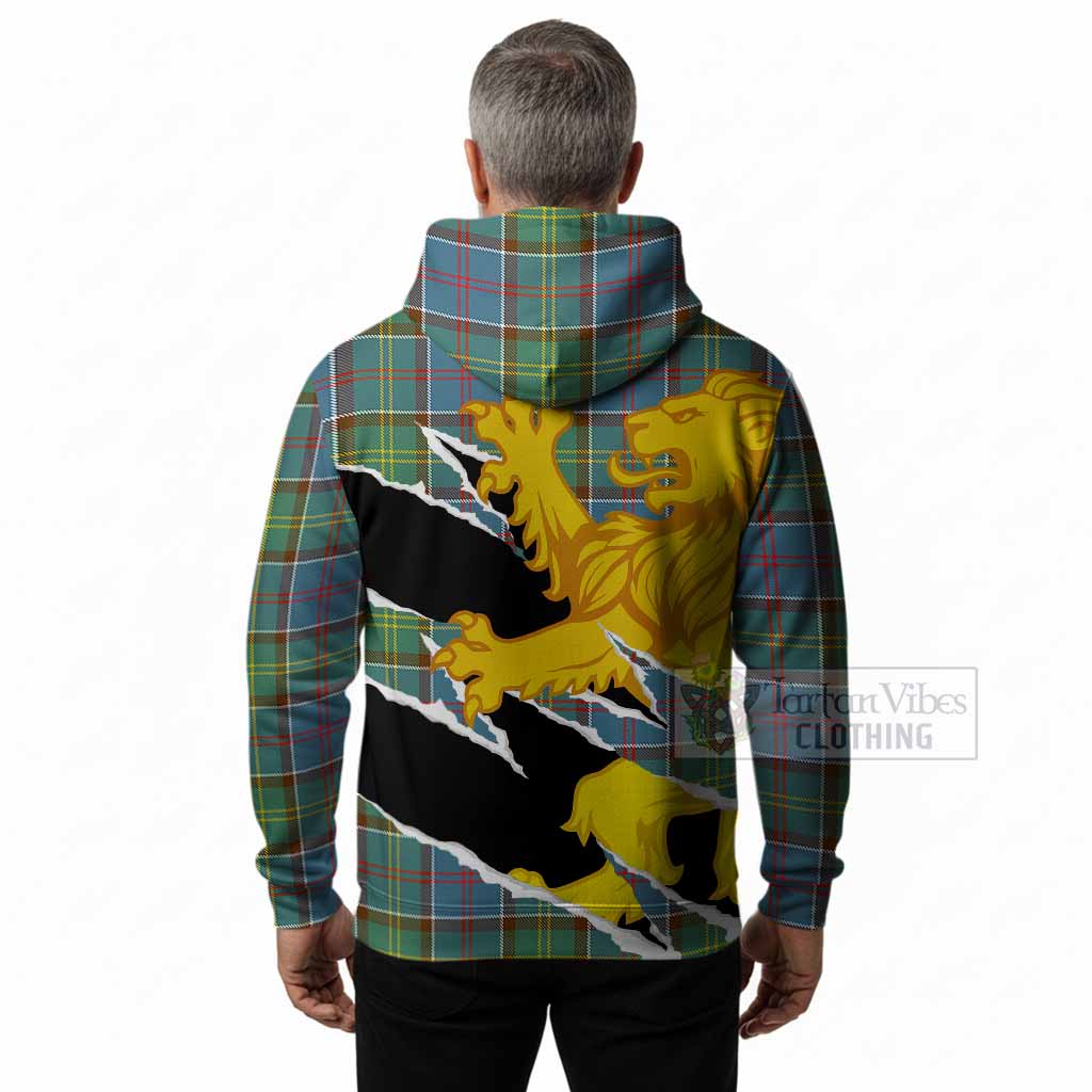 Colville Tartan Crest Scottish Hoodie Heraldic Golden Lion