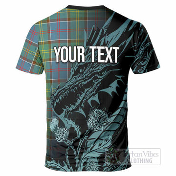 Colville Tartan Crest Scottish T-Shirt Dragon and Thistle