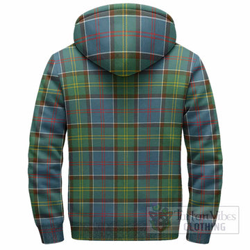 Colville Tartan Crest Sherpa Hoodie Ferocious Lion Style