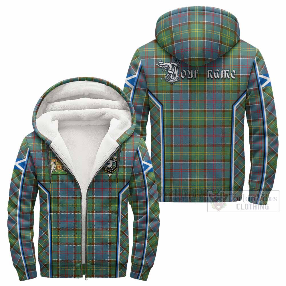 Colville Tartan Crest Sherpa Hoodie Scotland Coat of Arm Flag Style - Tartan Vibes Clothing