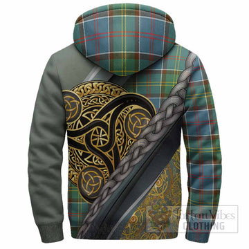 Colville Tartan Crest Sherpa Hoodie Scottish Triskele Celtic