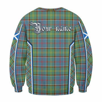 Colville Tartan Crest Sweatshirt Scotland Coat of Arm Flag Style