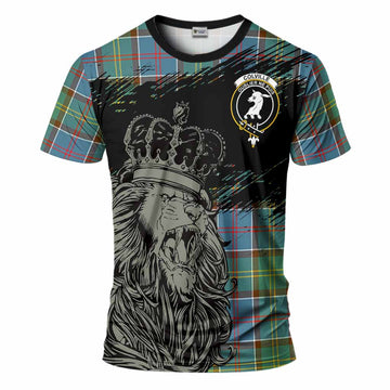 Colville Tartan Crest T-Shirt Crowned Lion Heritage Style