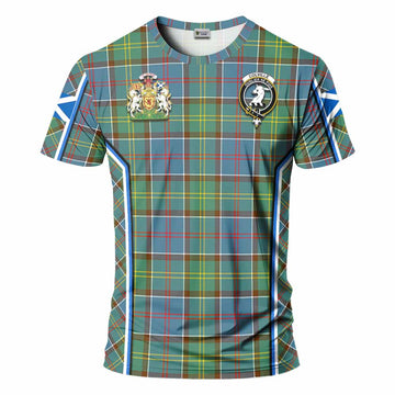 Colville Tartan Crest T-shirt Scotland Coat of Arm Flag Style - Tartan Vibes Clothing