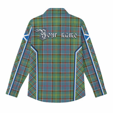 Colville Tartan Crest Women Casual Shirt Scotland Coat of Arm Flag Style