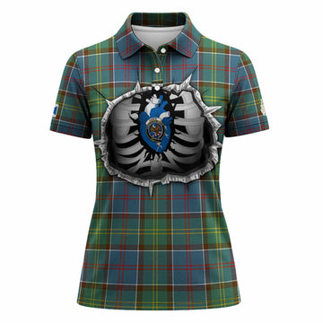 Colville Tartan Crest Women Polo Shirt Scotland In My Veins