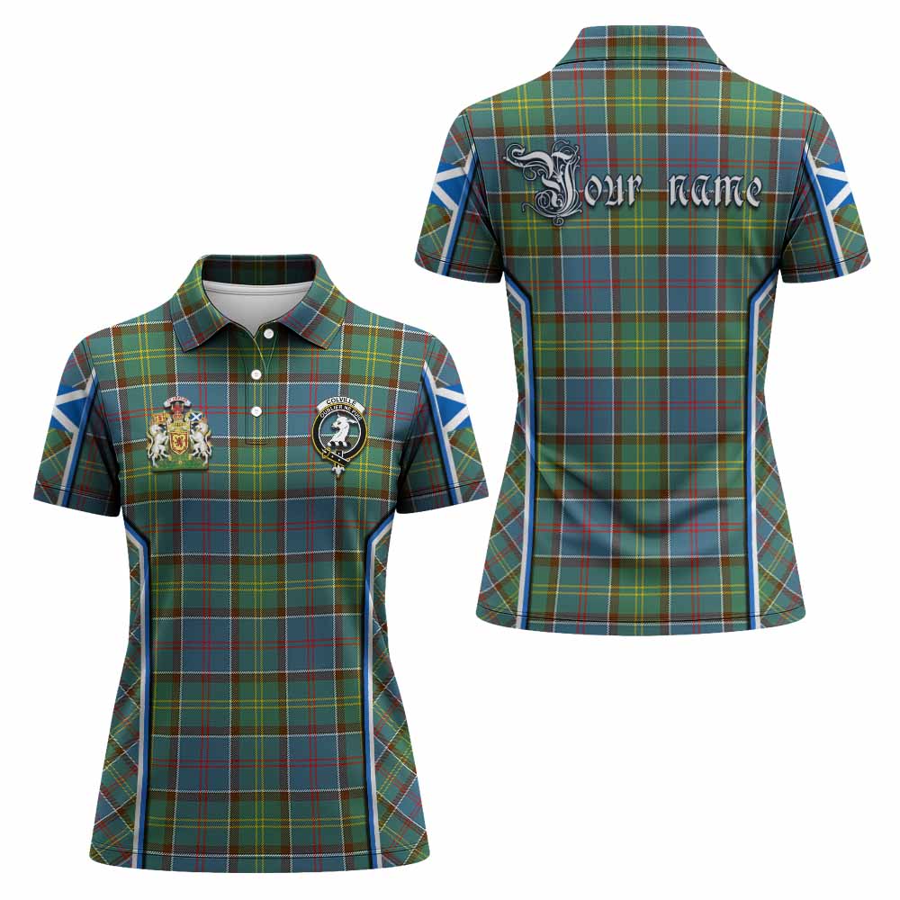 Colville Tartan Crest Women's Polo Shirt Scotland Coat of Arm Flag Style - Tartan Vibes Clothing