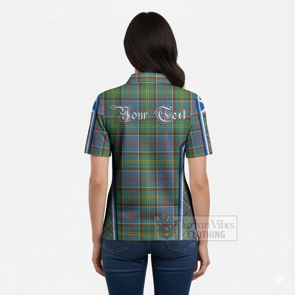 Colville Tartan Crest Women’s Polo Sweater Top Scotland Coat of Arm Flag Style