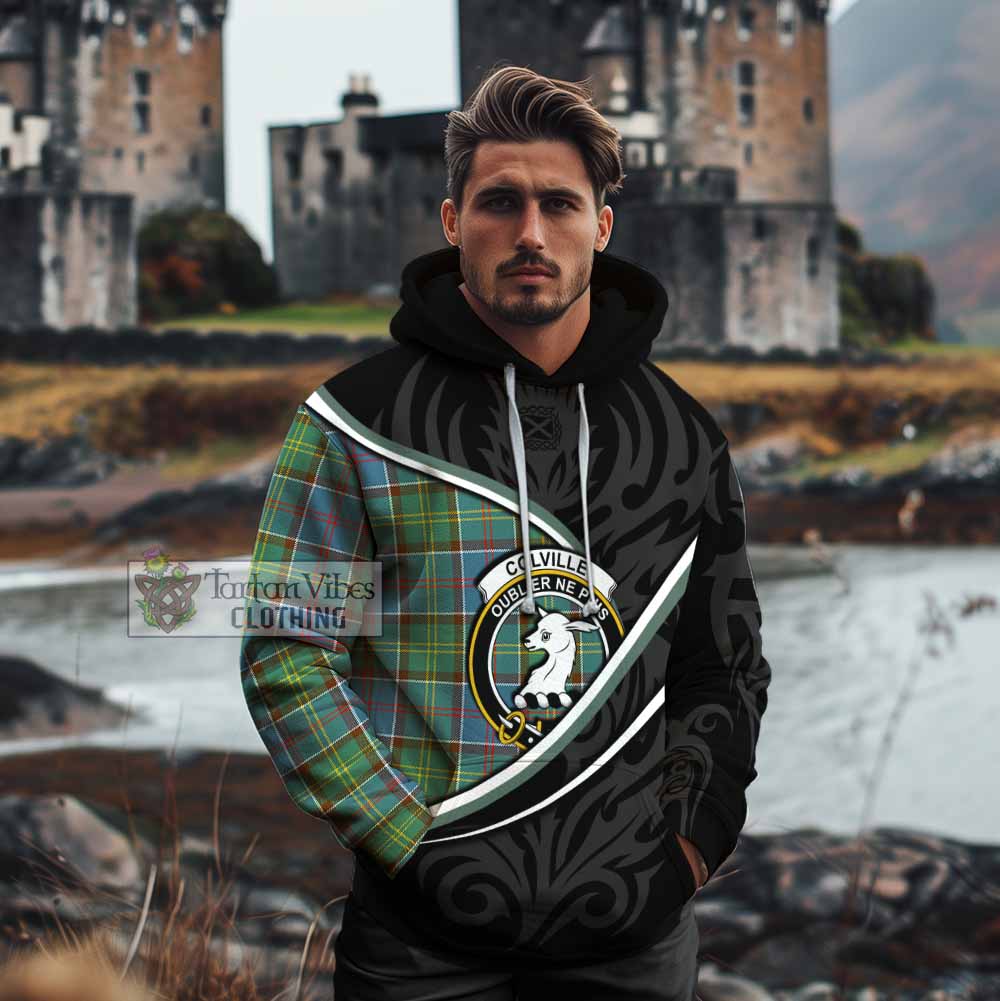 Colville Tartan Family Crest Cotton Hoodie Celtic Scottish Thistle Floral - Tartan Vibes Clothing