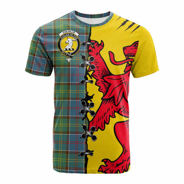Colville Tartan Family Crest Cotton T-shirt Lion Rampant Honor