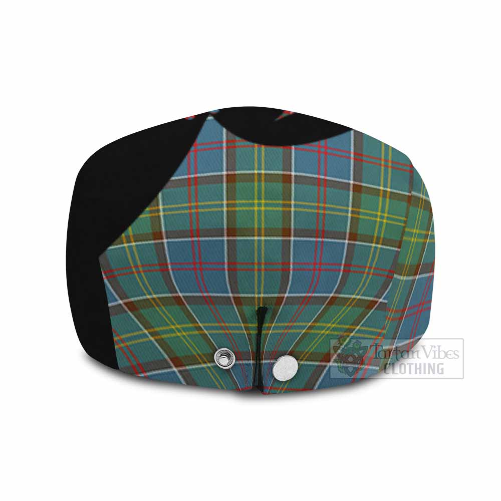 Colville Tartan Family Crest Flat Cap, Jeff Cap Scotland Thistle Floral