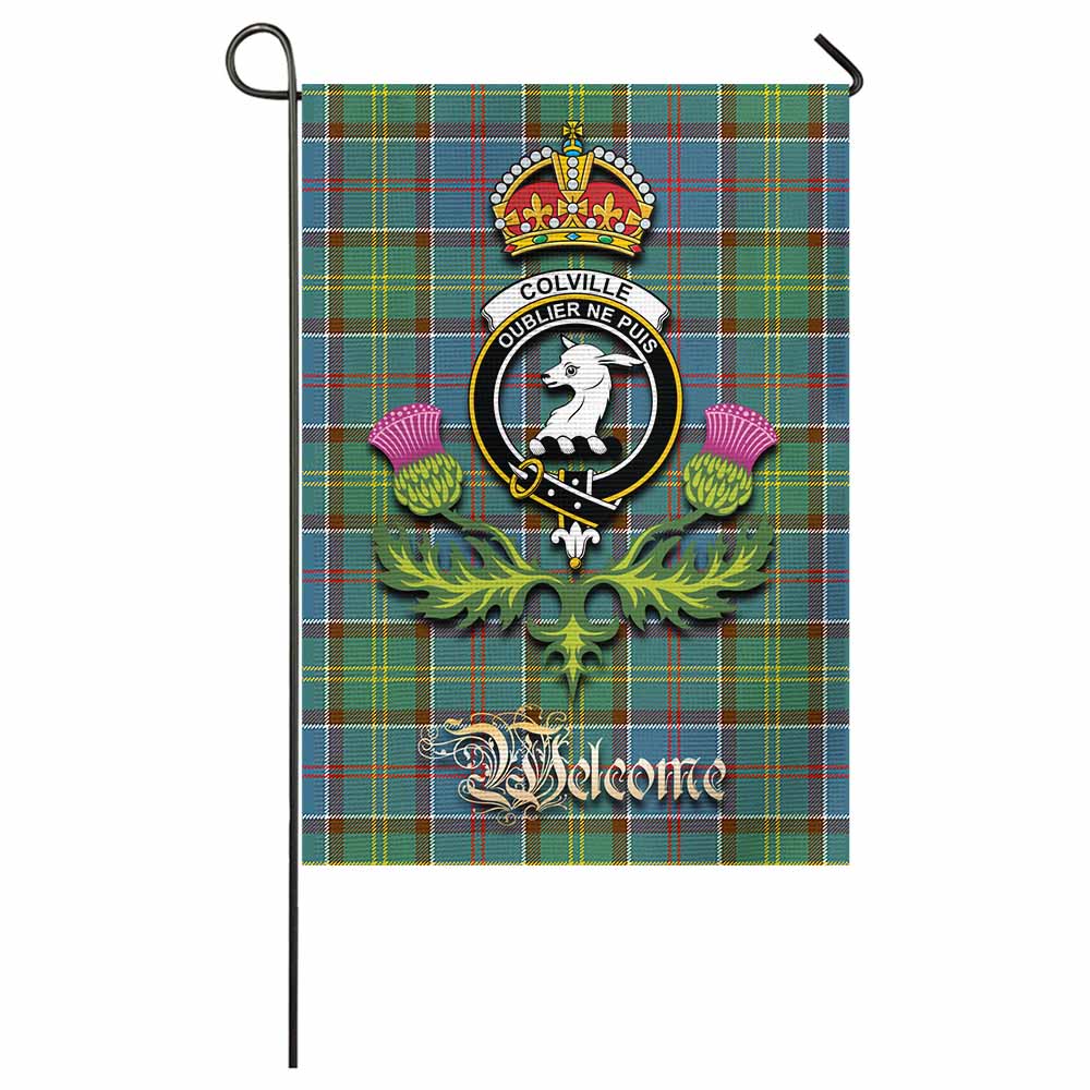 Colville Tartan Family Crest Garden Flag Royal Thistle Welcome Style - Tartan Vibes Clothing